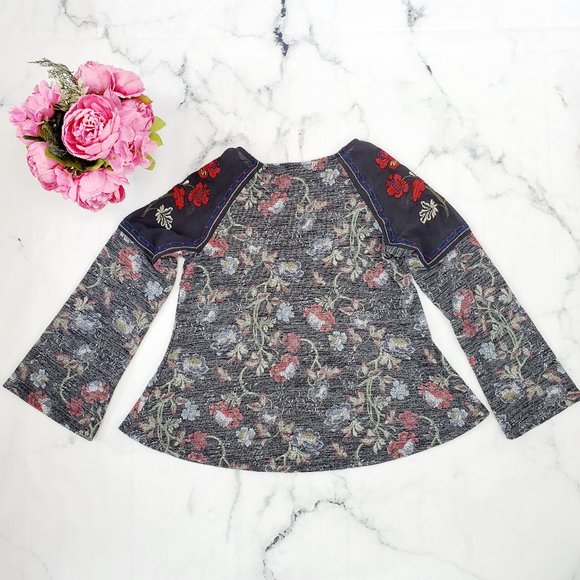 New Direction, Embroidered Floral Top, Small - Picture 4 of 7